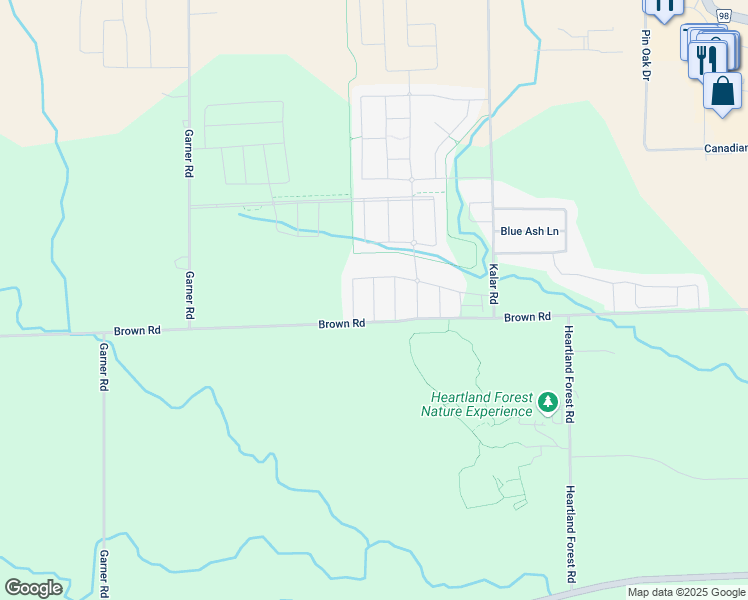 map of restaurants, bars, coffee shops, grocery stores, and more near Juneberry Drive in Niagara Falls
