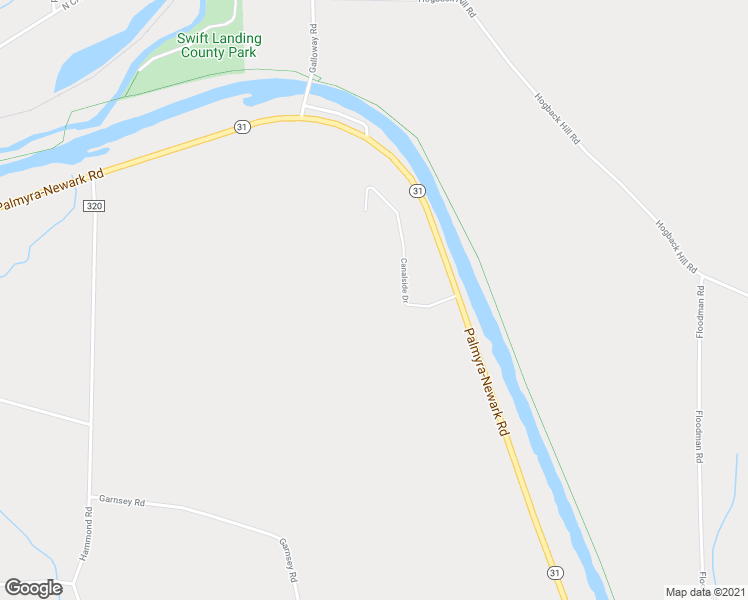 map of restaurants, bars, coffee shops, grocery stores, and more near 4263 Canalside Drive in Palmyra