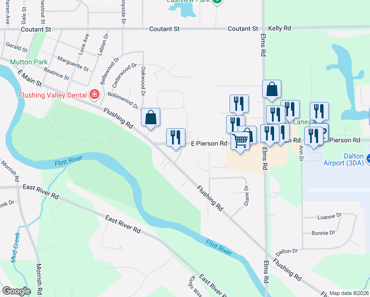 map of restaurants, bars, coffee shops, grocery stores, and more near 2 Beacon Pointe South in Flushing