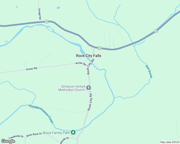 map of restaurants, bars, coffee shops, grocery stores, and more near 1110 Rock City Road in Rock City Falls