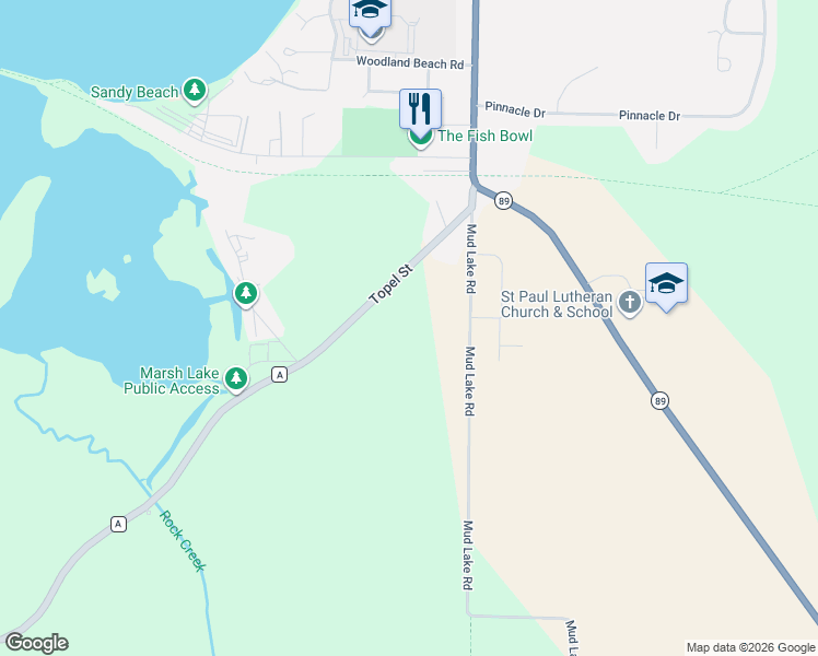 map of restaurants, bars, coffee shops, grocery stores, and more near 1300-1398 Topel Street in Lake Mills