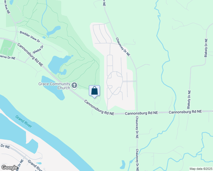 map of restaurants, bars, coffee shops, grocery stores, and more near 5305 Circle Drive Northeast in Kent County
