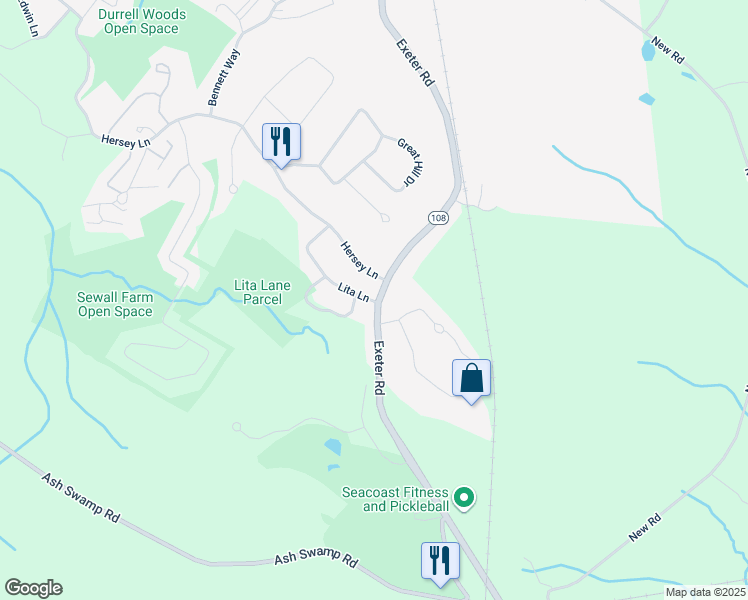 map of restaurants, bars, coffee shops, grocery stores, and more near 160 Exeter Road in Newmarket