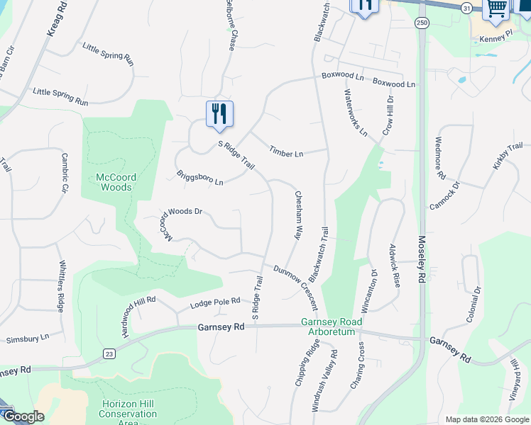 map of restaurants, bars, coffee shops, grocery stores, and more near 14 Inverness Circle in Fairport