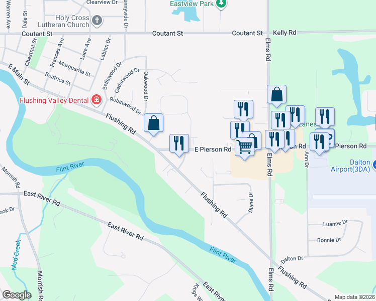 map of restaurants, bars, coffee shops, grocery stores, and more near 2 Beacon Pointe South in Flushing