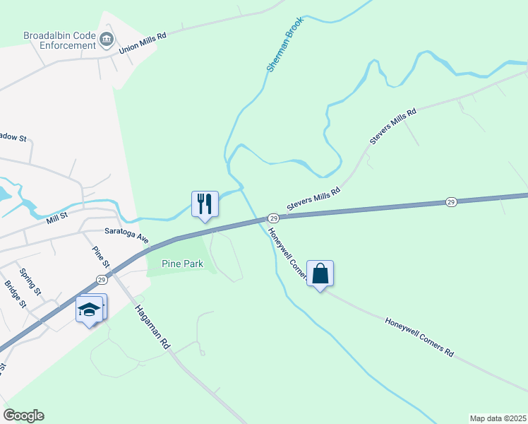 map of restaurants, bars, coffee shops, grocery stores, and more near 798 New York 29 in Broadalbin