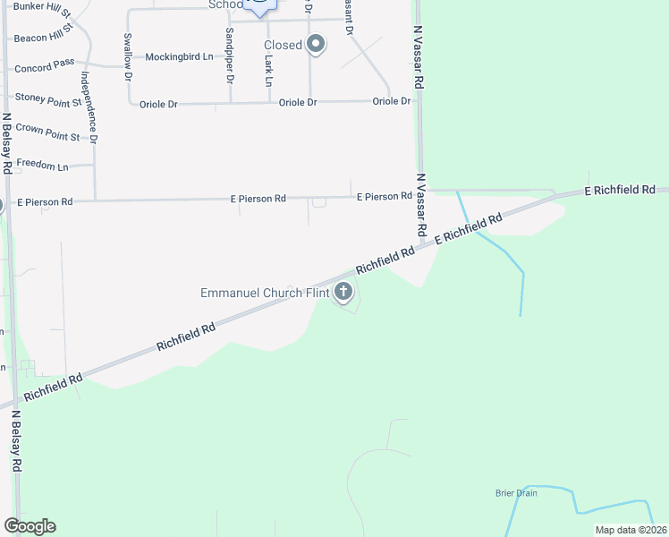 map of restaurants, bars, coffee shops, grocery stores, and more near 6443 Richfield Road in Flint