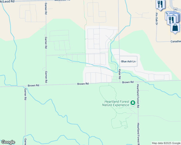 map of restaurants, bars, coffee shops, grocery stores, and more near Sweet Chestnut Drive in Niagara Falls