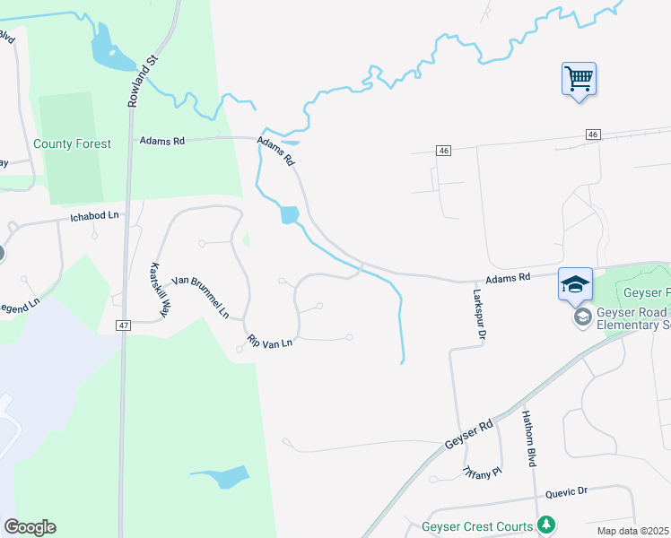 map of restaurants, bars, coffee shops, grocery stores, and more near 60 Rip Van Lane in Saratoga Springs