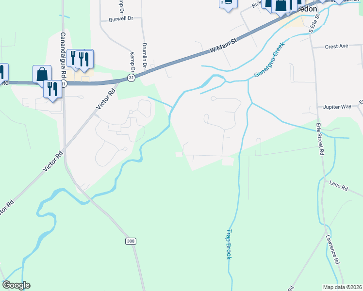 map of restaurants, bars, coffee shops, grocery stores, and more near 138 Paddy Lane in Macedon