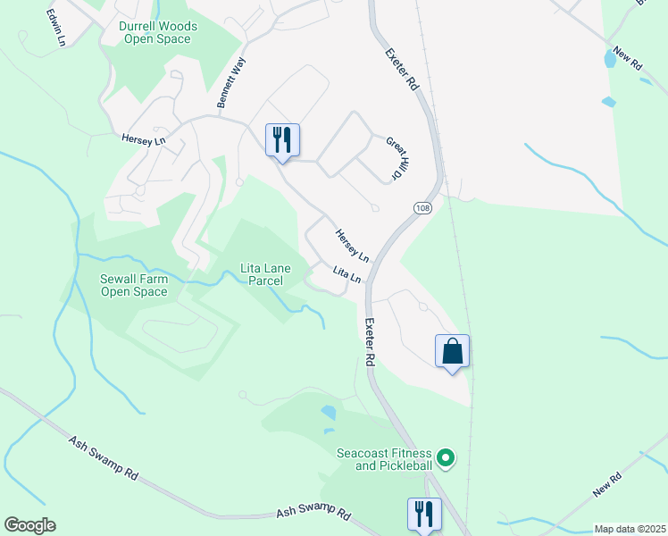 map of restaurants, bars, coffee shops, grocery stores, and more near 24 Lita Lane in Newmarket