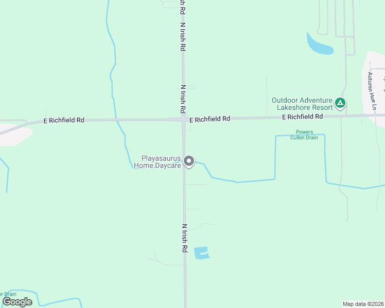 map of restaurants, bars, coffee shops, grocery stores, and more near 3442 Irish Road in Davison