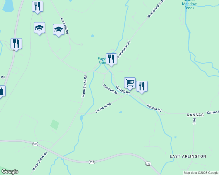 map of restaurants, bars, coffee shops, grocery stores, and more near 147 Pleasant Street in Arlington