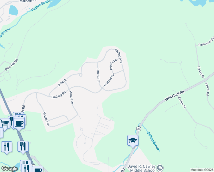map of restaurants, bars, coffee shops, grocery stores, and more near 5 Stirling Avenue in Hooksett
