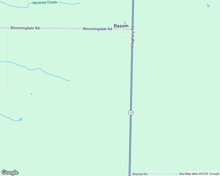 map of restaurants, bars, coffee shops, grocery stores, and more near 7284 Alleghany Road in Basom