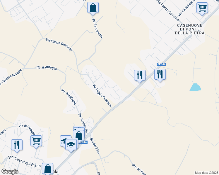 map of restaurants, bars, coffee shops, grocery stores, and more near 16 Via R. Lillacci in Sant'Andrea delle Fratte