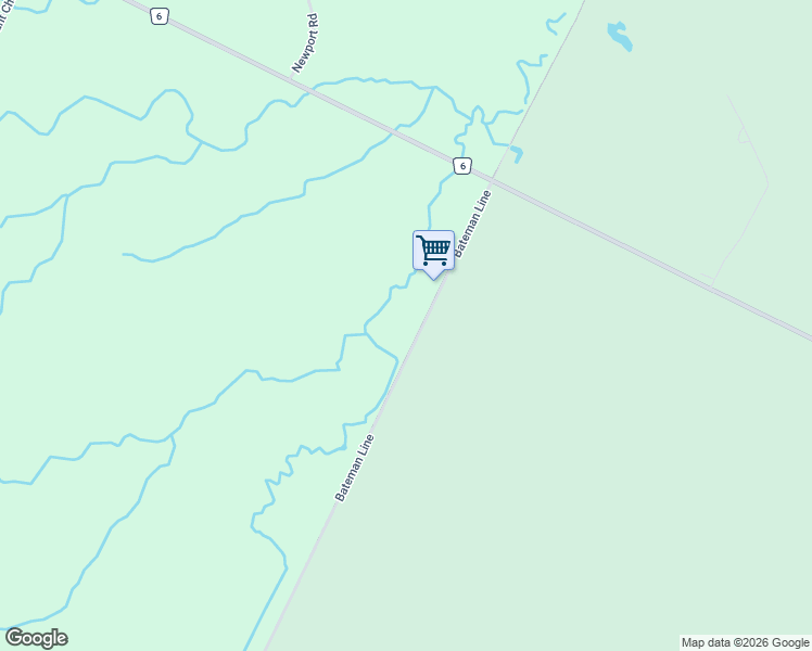 map of restaurants, bars, coffee shops, grocery stores, and more near 257 Bateman Line in Brant