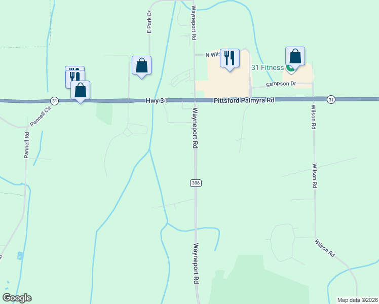map of restaurants, bars, coffee shops, grocery stores, and more near 1444 County Road 306 in Macedon