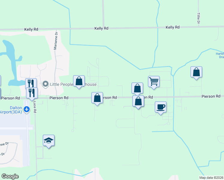map of restaurants, bars, coffee shops, grocery stores, and more near 5500 West Pierson Road in Flushing