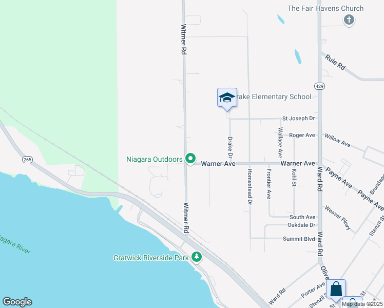 map of restaurants, bars, coffee shops, grocery stores, and more near 275 Witmer Road in North Tonawanda