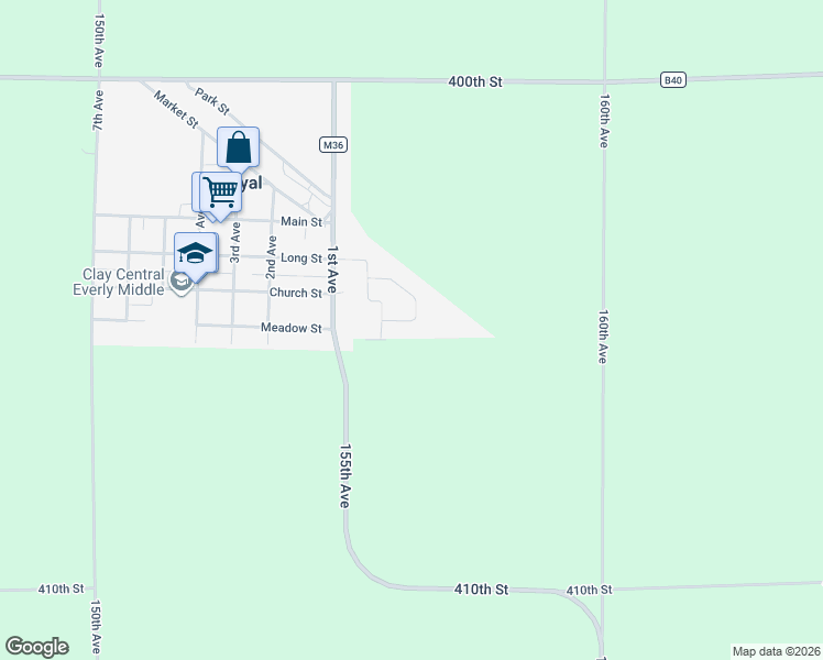 map of restaurants, bars, coffee shops, grocery stores, and more near 106-112 Prince Boulevard in Royal