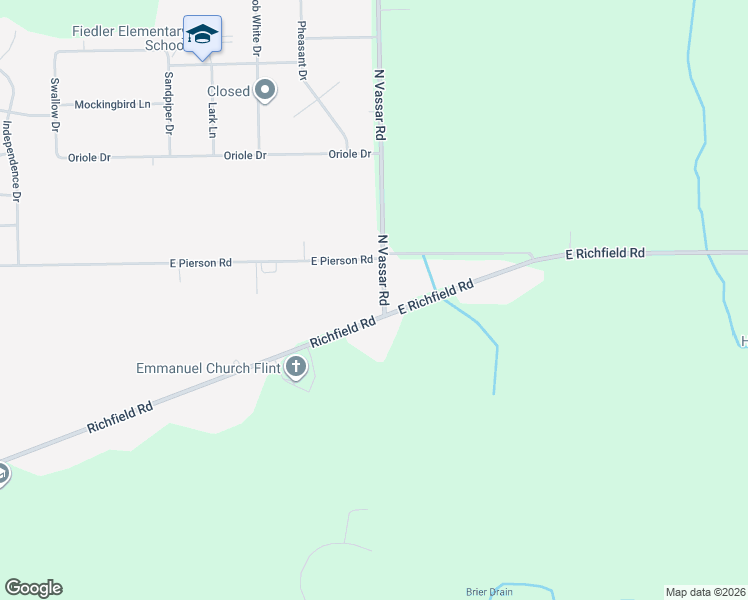 map of restaurants, bars, coffee shops, grocery stores, and more near 3500 North Vassar Road in Flint