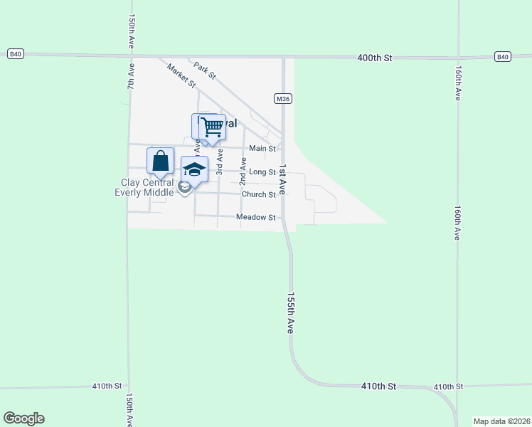 map of restaurants, bars, coffee shops, grocery stores, and more near 109 Church Street in Royal