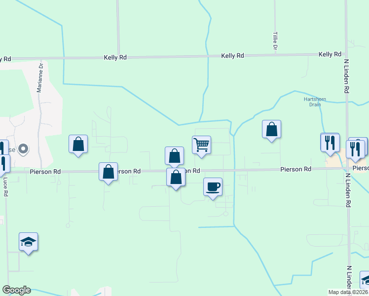 map of restaurants, bars, coffee shops, grocery stores, and more near 5380 West Pierson Road in Flushing