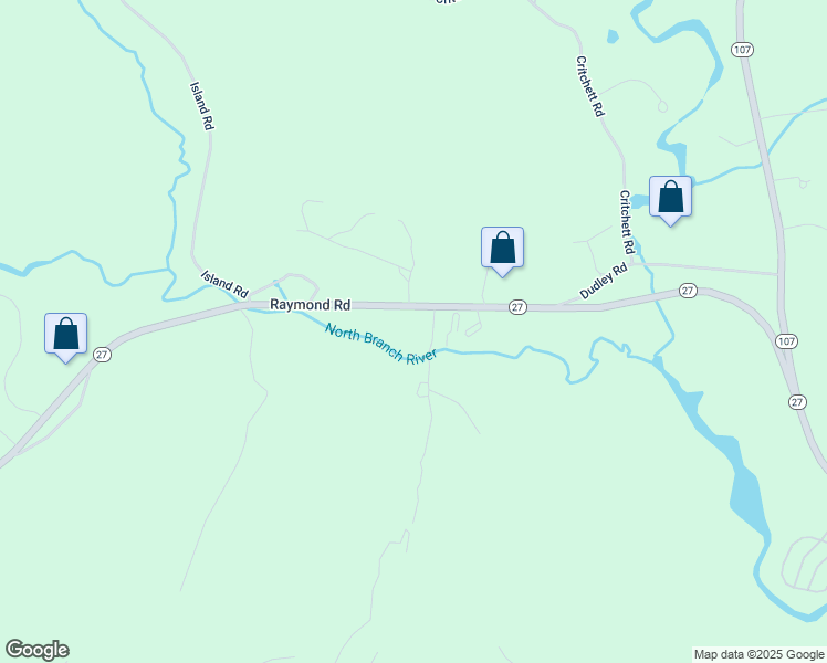 map of restaurants, bars, coffee shops, grocery stores, and more near 322 New Hampshire 27 in Raymond