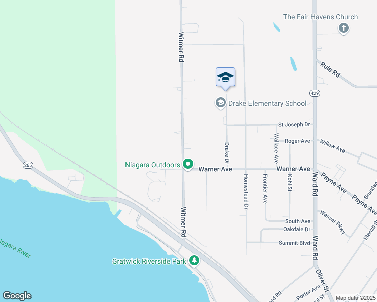 map of restaurants, bars, coffee shops, grocery stores, and more near 275 Witmer Road in North Tonawanda