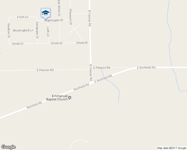 map of restaurants, bars, coffee shops, grocery stores, and more near 3500 North Vassar Road in Flint