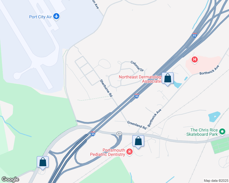 map of restaurants, bars, coffee shops, grocery stores, and more near 14 Schurman Avenue in Portsmouth