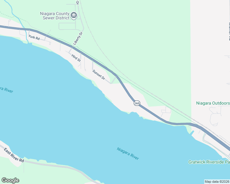 map of restaurants, bars, coffee shops, grocery stores, and more near 2418 River Road in Niagara Falls