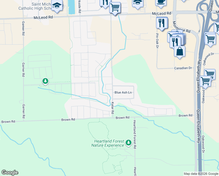map of restaurants, bars, coffee shops, grocery stores, and more near 7789 Kalar Road in Niagara Falls
