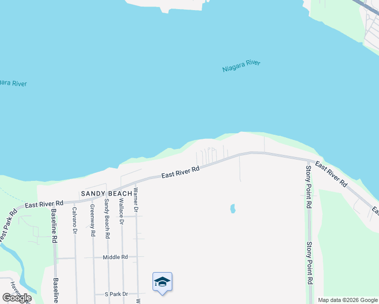 map of restaurants, bars, coffee shops, grocery stores, and more near 5427 East River Road in Grand Island