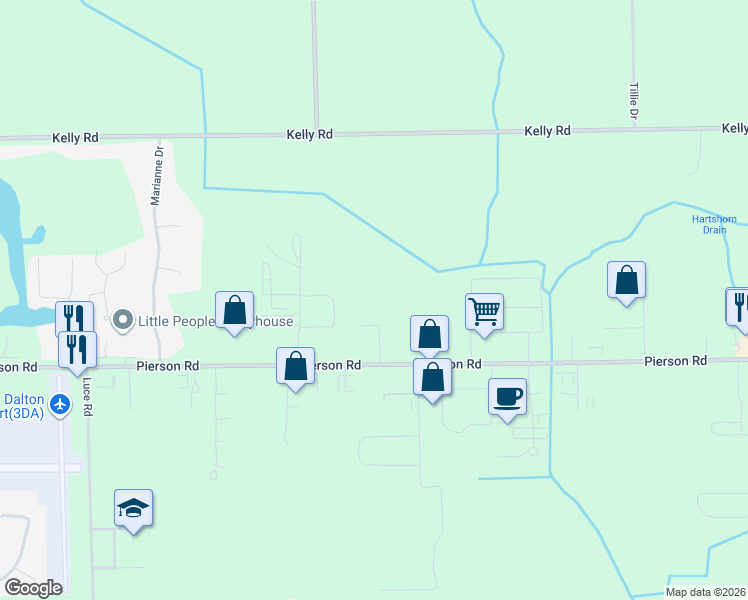 map of restaurants, bars, coffee shops, grocery stores, and more near 5500 West Pierson Road in Flushing