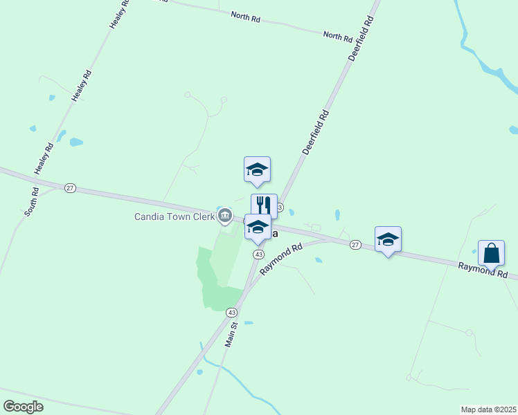 map of restaurants, bars, coffee shops, grocery stores, and more near 45 High Street in Candia