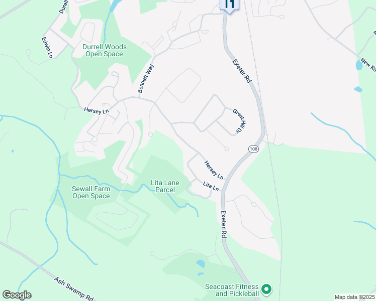 map of restaurants, bars, coffee shops, grocery stores, and more near 364 Great Bay Woods in Newmarket