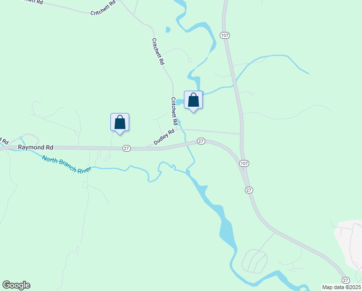 map of restaurants, bars, coffee shops, grocery stores, and more near 16 Dudley Road in Raymond