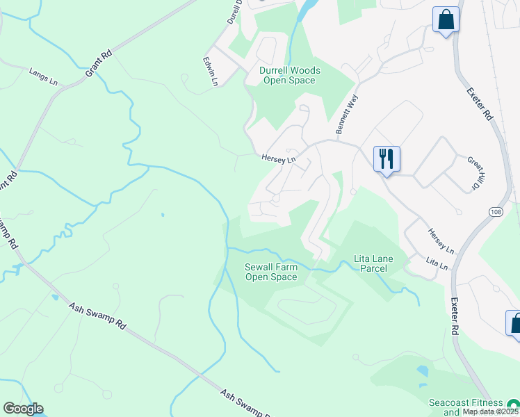 map of restaurants, bars, coffee shops, grocery stores, and more near Magnolia Lane in Newmarket