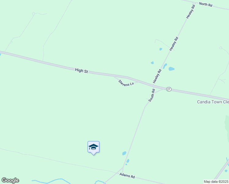 map of restaurants, bars, coffee shops, grocery stores, and more near 30 Stevens Lane in Candia