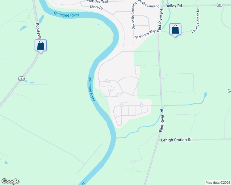 map of restaurants, bars, coffee shops, grocery stores, and more near 304 Rivers Run in Rochester