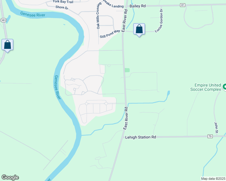map of restaurants, bars, coffee shops, grocery stores, and more near 4000 East River Road in West Henrietta