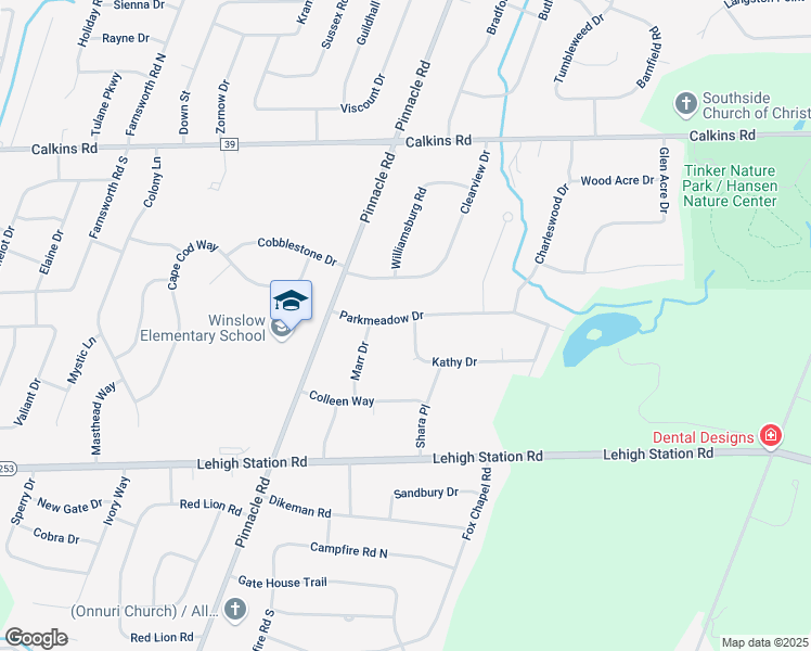 map of restaurants, bars, coffee shops, grocery stores, and more near 45 Parkmeadow Drive in Pittsford