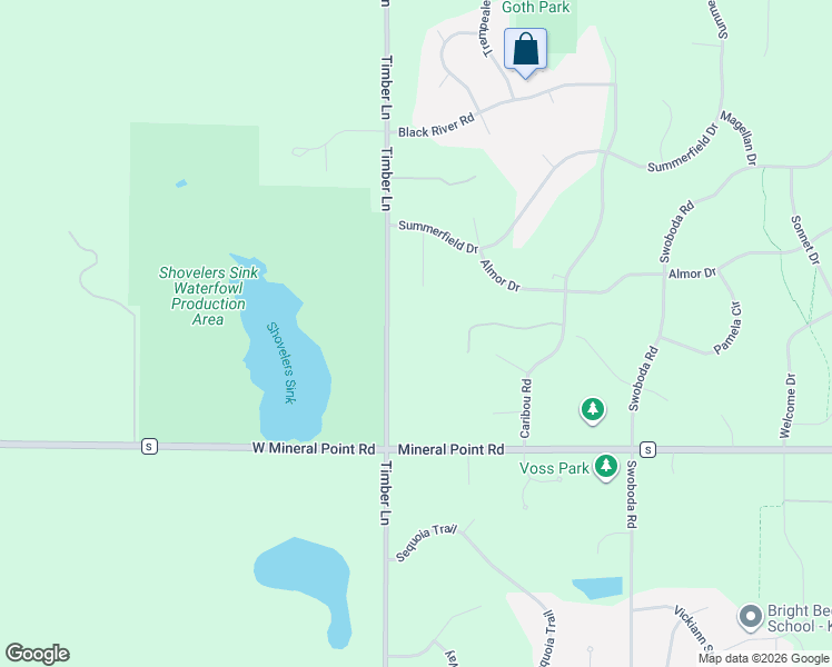 map of restaurants, bars, coffee shops, grocery stores, and more near 3814 Timber Lane in Verona