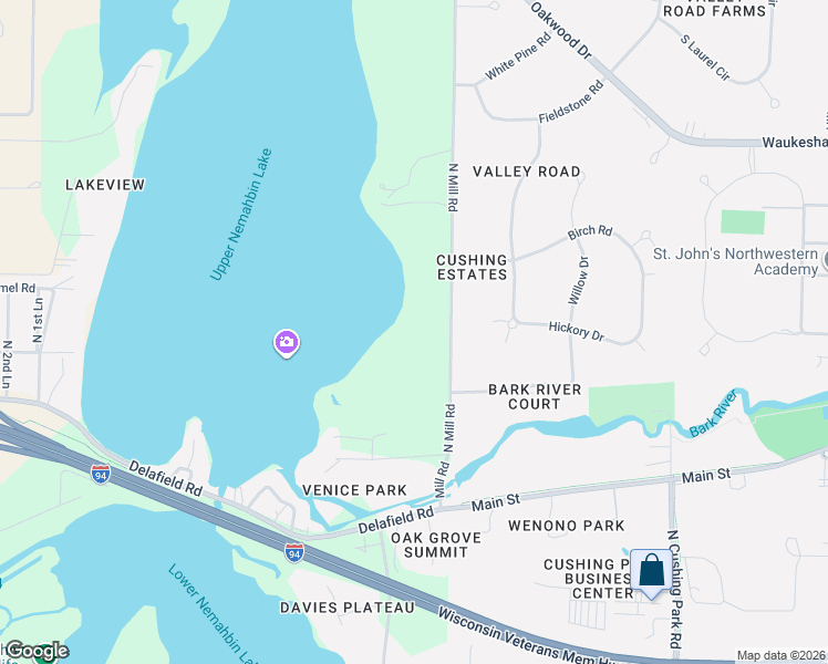 map of restaurants, bars, coffee shops, grocery stores, and more near 2405 North Mill Road in Oconomowoc