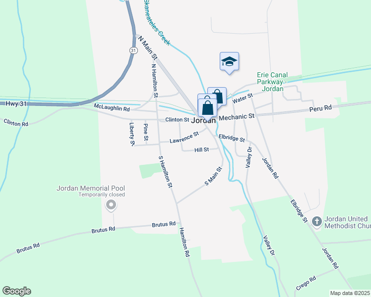 map of restaurants, bars, coffee shops, grocery stores, and more near 22 Hill Street in Jordan