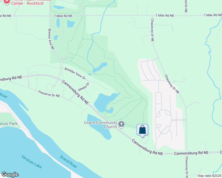 map of restaurants, bars, coffee shops, grocery stores, and more near 4257 Boulder View Drive Northeast in Kent County