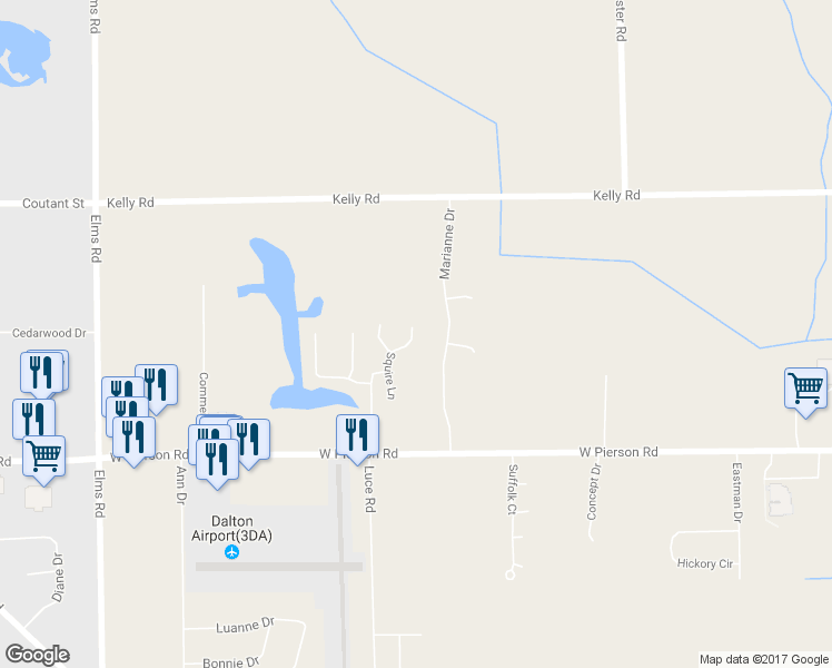 map of restaurants, bars, coffee shops, grocery stores, and more near 4104 Squire Hill Drive in Flushing