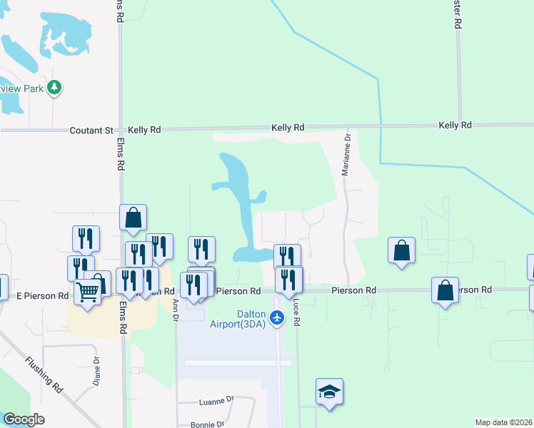 map of restaurants, bars, coffee shops, grocery stores, and more near 6332 Squire Lake Drive in Flushing